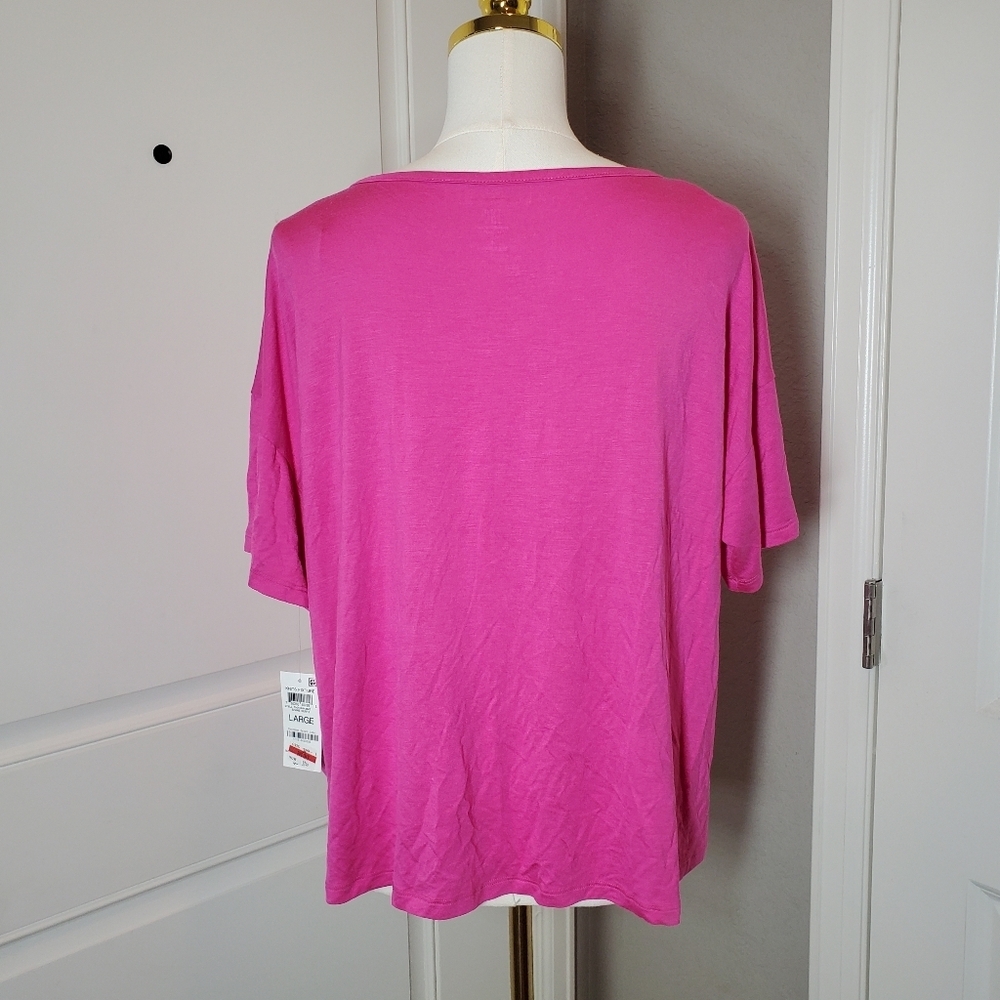NWT INC International Concepts Intimates Pink Tee Size Large Divine Berry - Picture 2 of 12